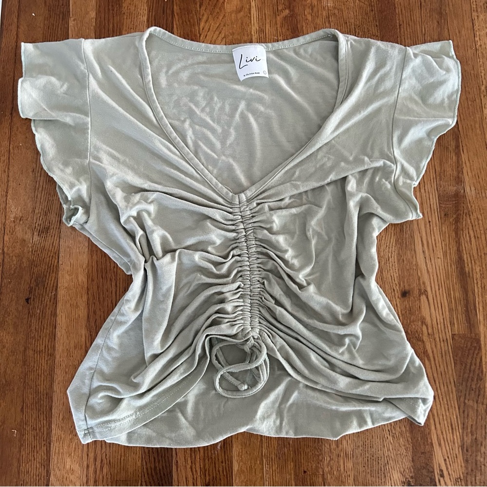 Green Cinched Crop Top